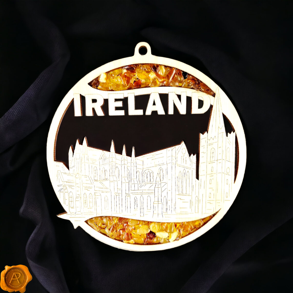 Magnetic St. Patrick's Cathedral Amber Ornament - Image 1