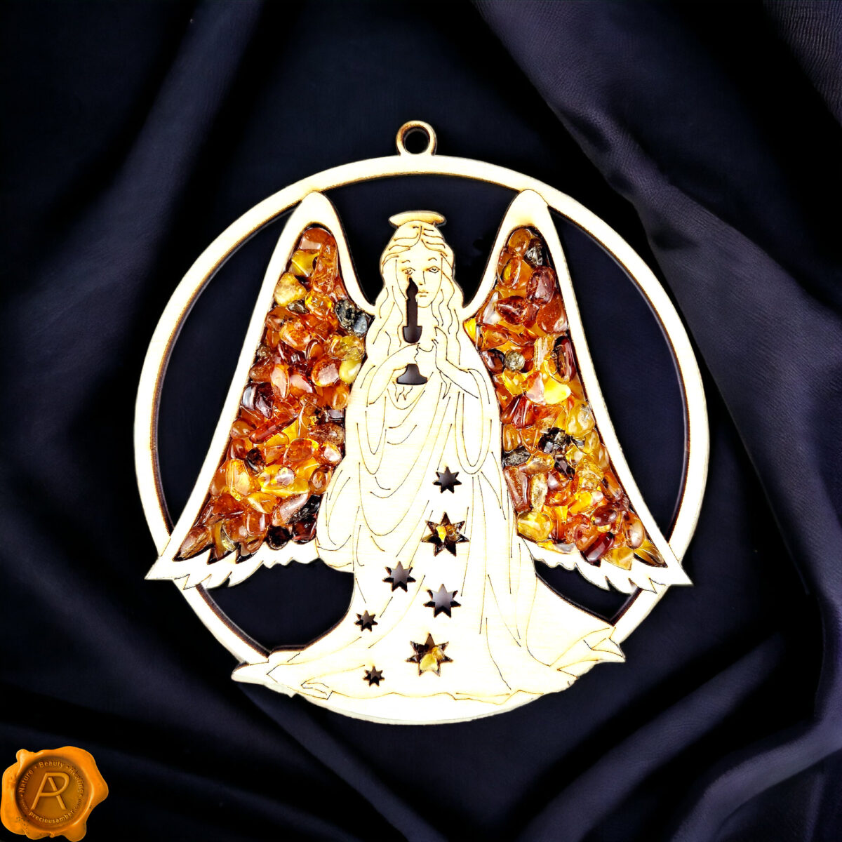 Magnetic Amber Angel Ornament - Image 1