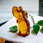 Carved Amber Elephant Statuette - Image 2
