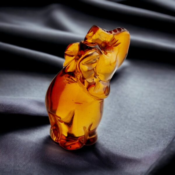 Carved Amber Elephant Statuette