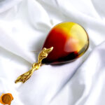 Luxurious Amber Gold Leaf Teardrop - Image 3