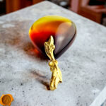Luxurious Amber Gold Leaf Teardrop - Image 2