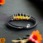 Memory Wire Rainbow Amber Bracelet - Image 4