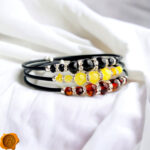 Memory Wire Rainbow Amber Bracelet