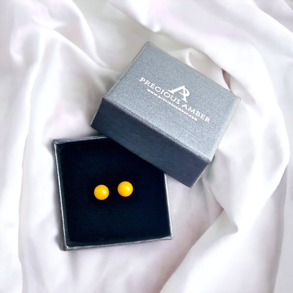 Beeswax Amber Stud Earrings - Image 4