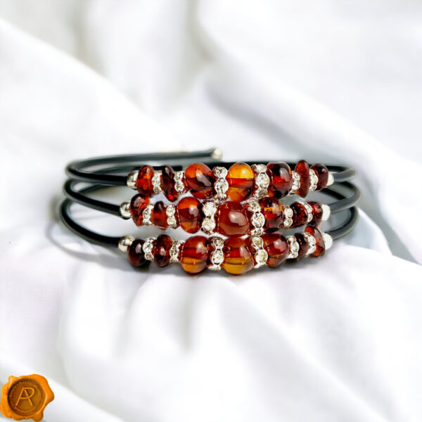 Memory Wire Cognac Amber Bracelet