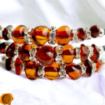 Memory Wire Cognac Amber Bracelet - Image 3
