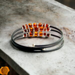 Memory Wire Cognac Amber Bracelet - Image 4