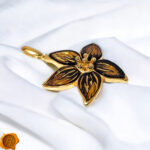 Carved Amber Gold Flower - Image 3