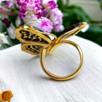 Adjustable Large Leopard Butterfly Ring - Image 3