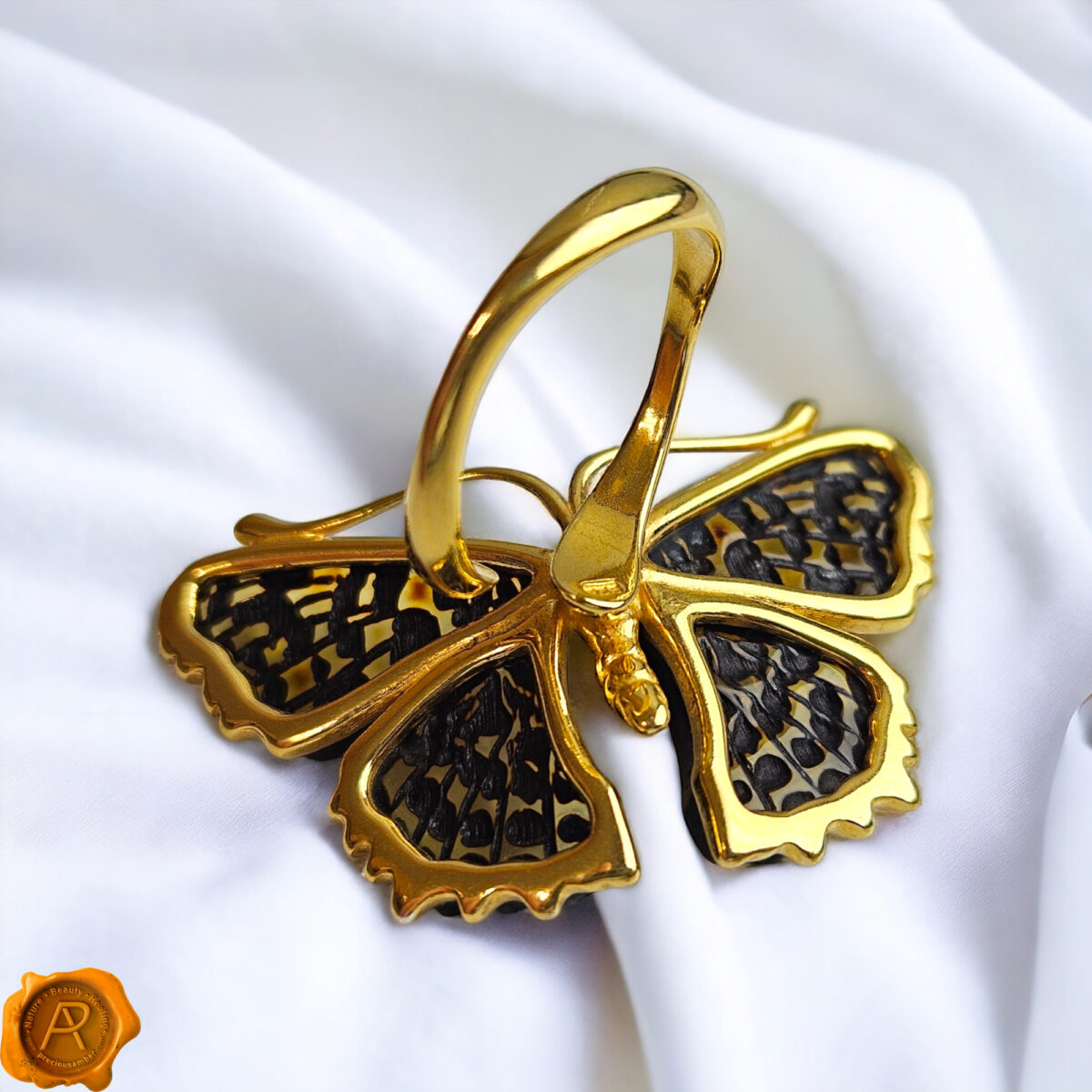 Adjustable Large Leopard Butterfly Ring - Image 5