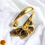 Adjustable Leopard Butterfly Amber Ring - Image 5