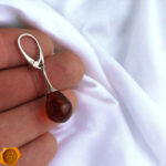 Cognac Amber Silver Earrings - Image 4