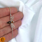 Amber Bee Silver Tie Bracelet - Image 2