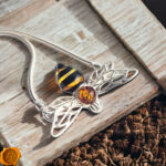 Amber Bee Silver Tie Bracelet - Image 5