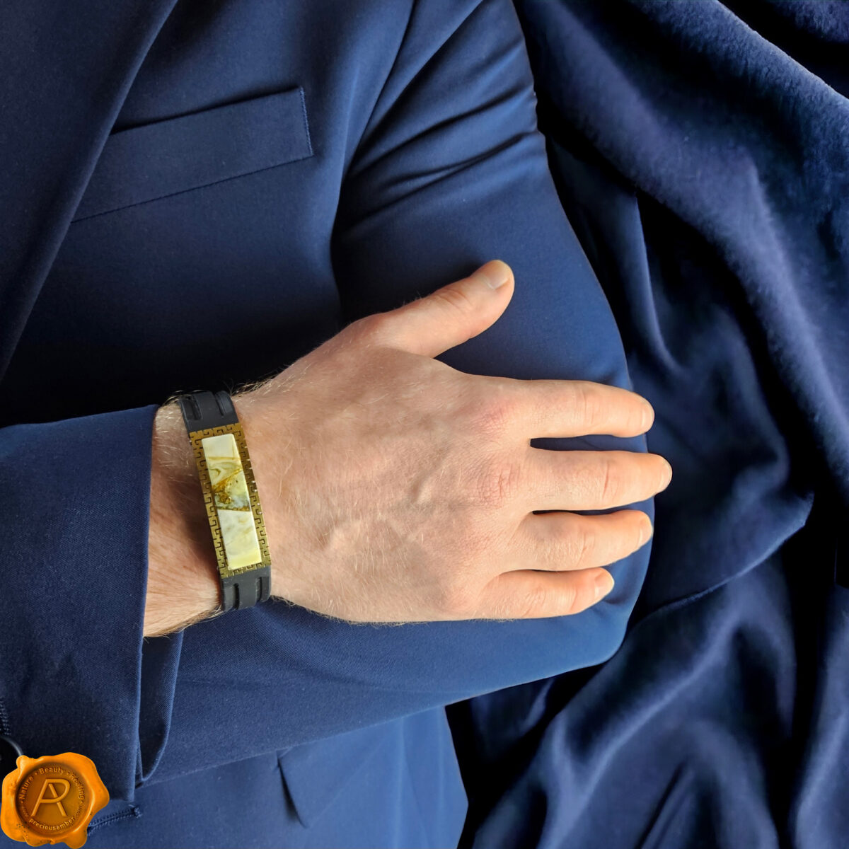 Adjustable Marble Amber Bracelet "Fortune" - Image 4