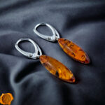 Amber Almond Teardrop Earrings