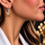 CARVED Butterfly Gemstone Natural Baltic Amber Teardrop Earrings Sterling Silver Dainty Drop, Small Moth Lover Gifts Jewellery