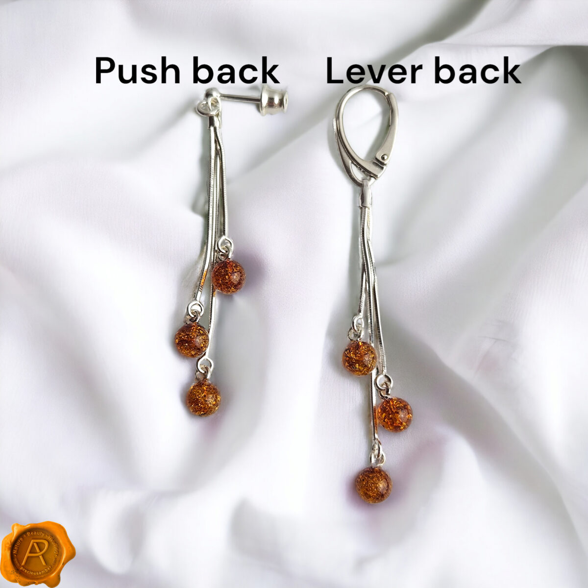 Dainty Honey Amber Swing Earrings - Image 5