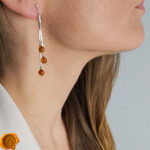 Dainty Honey Amber Swing Earrings - Image 2