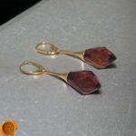 Luxurious Faceted Cherry Amber Earrings - Image 3