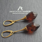 Luxurious Faceted Cherry Amber Earrings