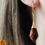 Luxurious Faceted Cherry Amber Earrings - Image 2