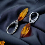 Faceted Honey Amber Drop Earrings