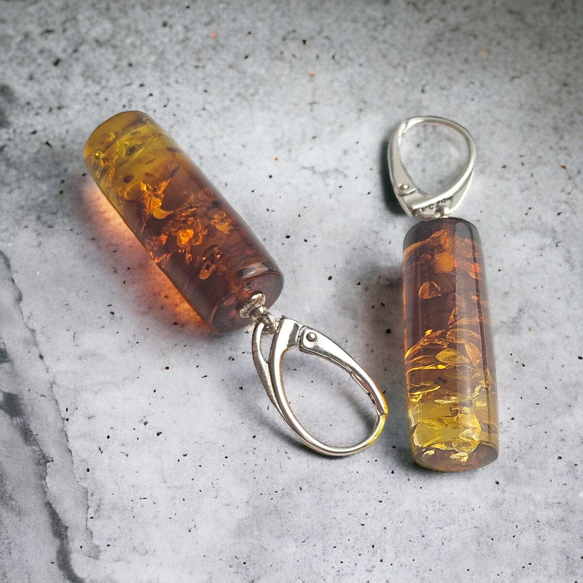 Geometric Gradient Amber Earrings - Image 3