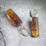 Geometric Gradient Amber Earrings - Image 3