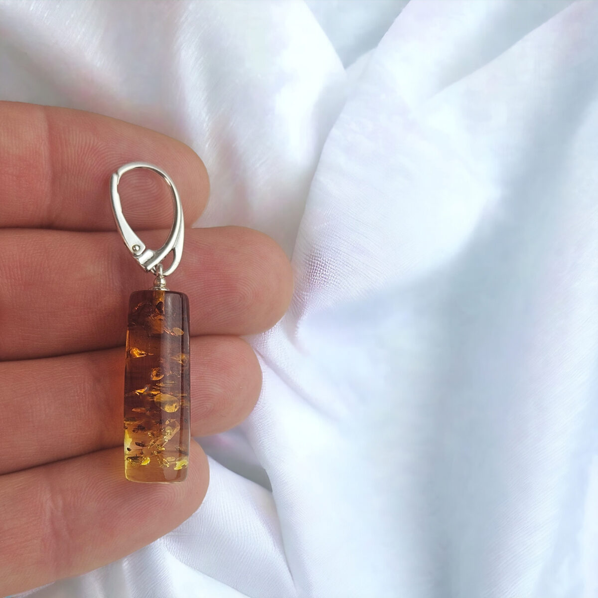 Geometric Gradient Amber Earrings - Image 4