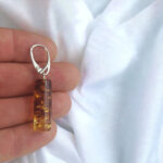 Geometric Gradient Amber Earrings - Image 4