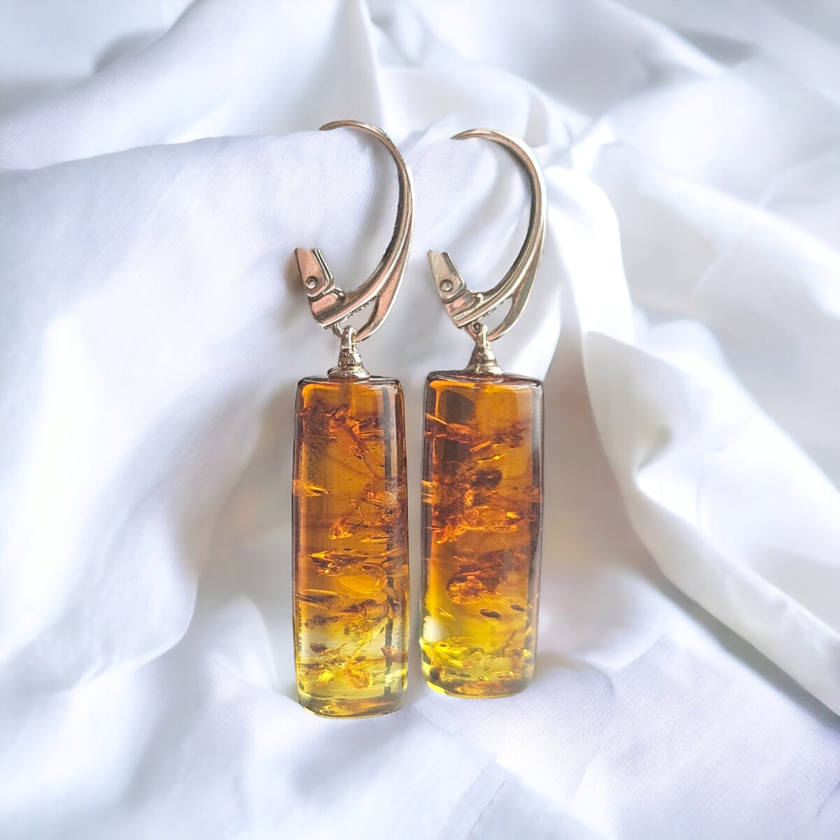 Geometric Gradient Amber Earrings - Image 2