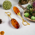 Luxurious Amber Gold Earrings - Image 4