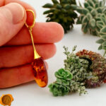 Luxurious Amber Gold Earrings - Image 5