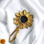 Amber Sunflower Gold Earrings - Image 6