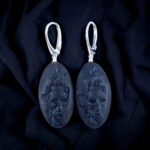 Carved Cherry Amber Earrings "Venice" - Image 7