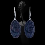 Venice Jewelry, Black Cherry Baltic Amber Teardrop Drop Earrings Silver, Large Gemstone Chunky Long Drop Gift Women Sterling Silver