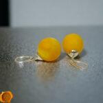 Large Amber Sphere Earrings - Image 3