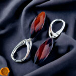 Cherry Amber Faceted Drop Earrings