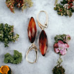 Cherry Amber Faceted Drop Earrings - Image 4