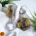 Rare Marble Amber Drop Earrings - Image 2