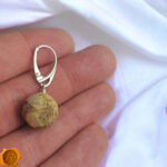 Rare Marble Amber Sphere Earrings 14mm - Image 5