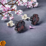 Cherry Amber Luck Clover Studs - Image 2