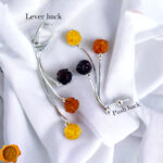 Carved Amber Rose Swing Earrings - Image 5