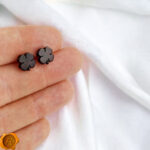 Cherry Amber Luck Clover Studs - Image 4