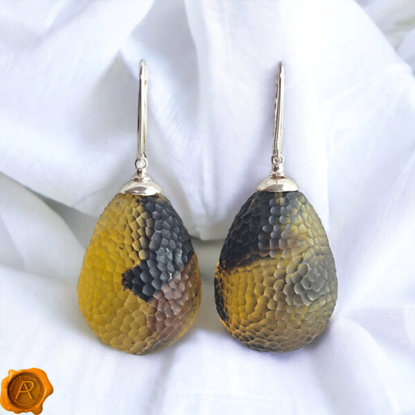 Celestial Amber Teardrop Earrings