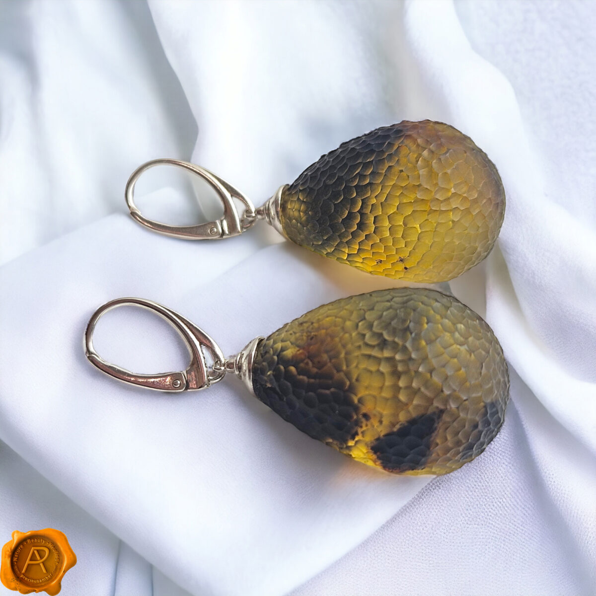 Celestial Amber Teardrop Earrings - Image 3