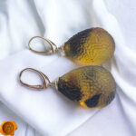 Celestial Amber Teardrop Earrings - Image 3