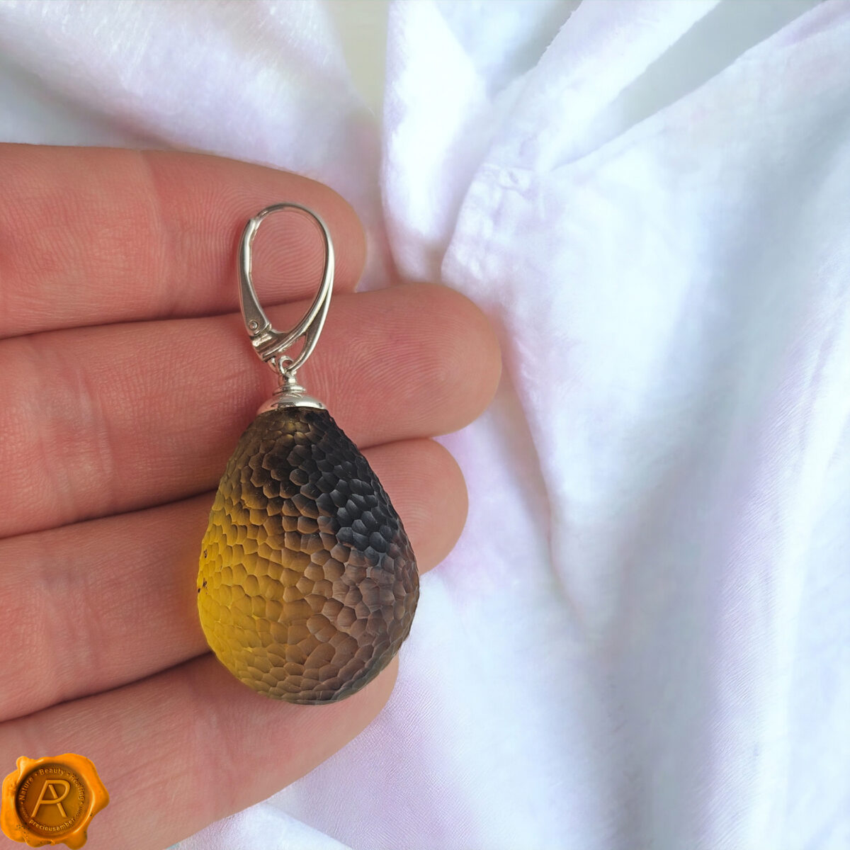 Celestial Amber Teardrop Earrings - Image 4